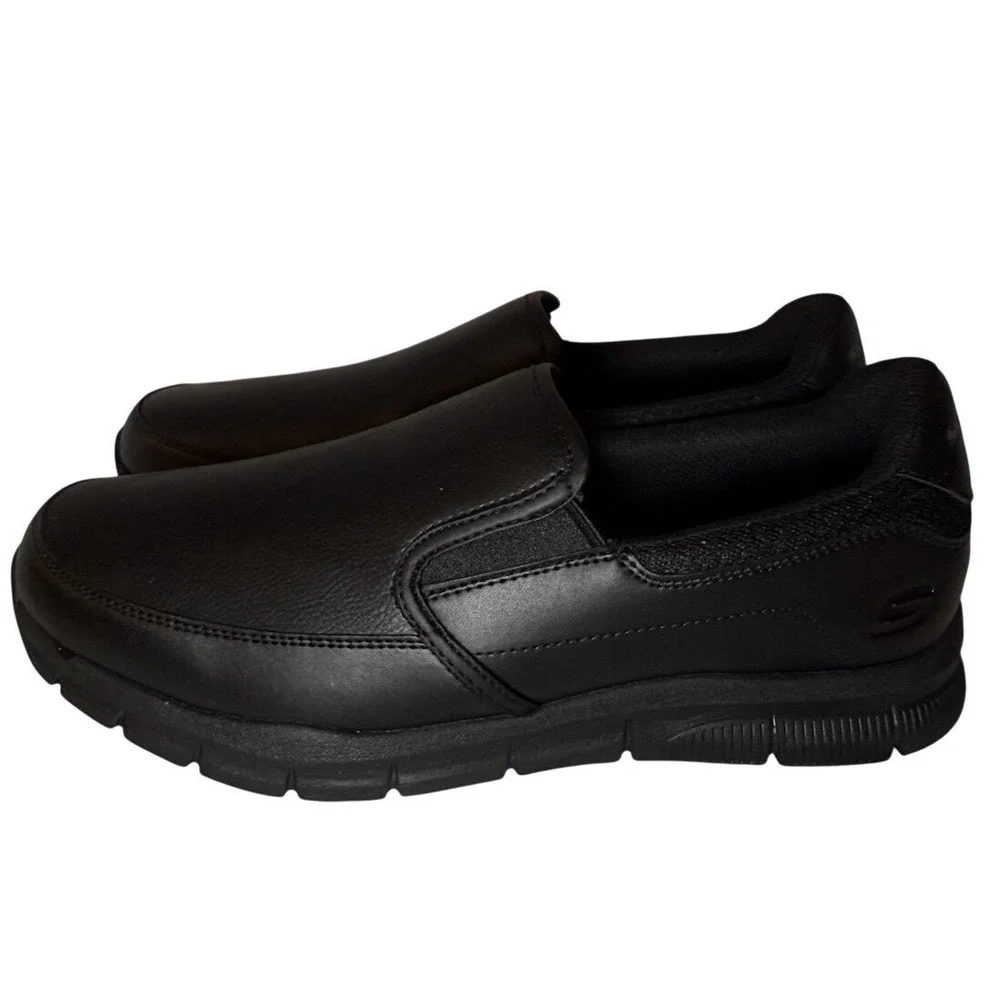 SKECHERS Men's Relaxed Fit Nampa‎ Groton SR Slip Resistant Work Shoe Black Sz 7